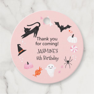 Halloween Girl Birthday Party Favour Tags