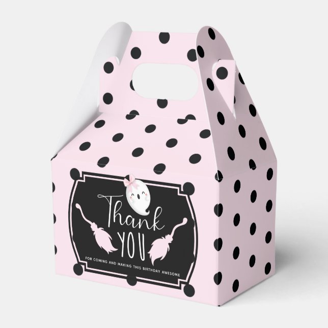 Halloween Girl Birthday Thank you Custom Favor Box (Front Side)