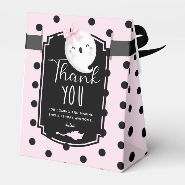 Halloween Girl Birthday Thank you Favor Box (Back Side)