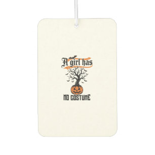 Halloween Girl No Costume Vintage Pumpkin_1 Air Freshener