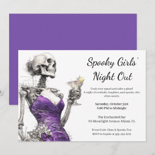 Halloween Girls Night Out   Spooky Cocktail Party Invitation