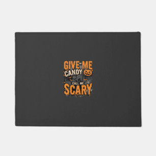 Halloween Give Me Candy Scary Cat Doormat