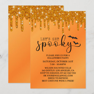 Halloween Glitter Drips  Invitation