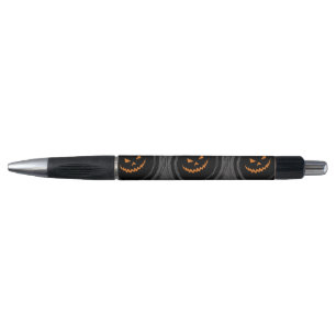 Halloween Glowing Jack O'Lantern in a black swirl Pen
