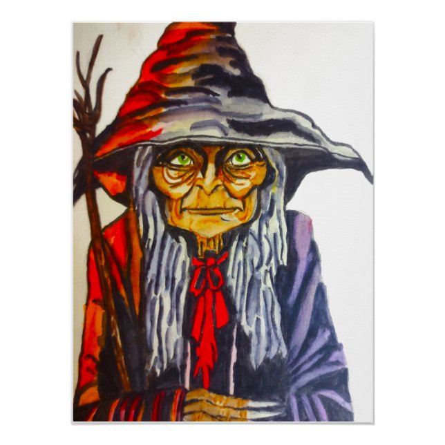 HALLOWEEN GLOWING RED WITCH  POSTER (Front)