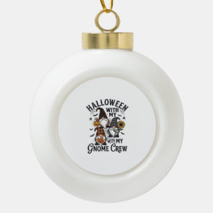 Halloween Gnome Crew Vintage Engraving Shirt_1 Ceramic Ball Christmas Ornament