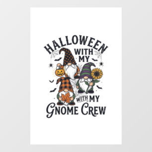 Halloween Gnome Crew Vintage Engraving Shirt_1 Window Cling