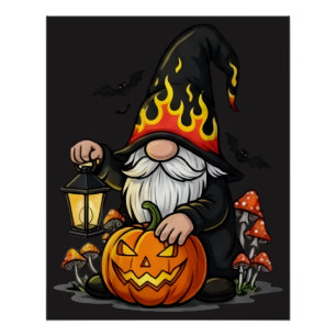 Halloween Gnome Glossy Poster