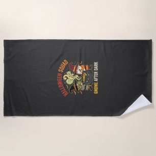Halloween Gnome Midnight Mischief Beach Towel