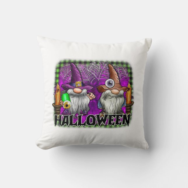 Halloween Gnome Throw Pillow (Front)