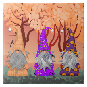 Halloween Gnomes Ceramic Tile