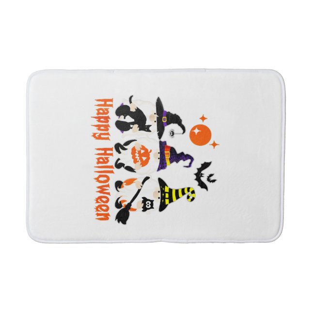 Halloween Gnomes Cute Autumn Pumpkin Fall Bath Mat (Front)