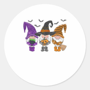 Halloween Gnomes Cute Autumn Pumpkin Fall Fu Classic Round Sticker