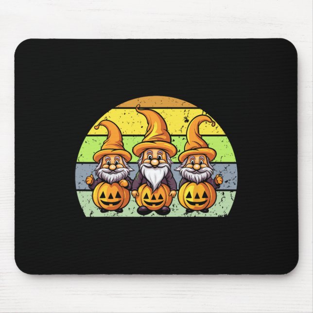 Halloween Gnomes Cute Autumn Pumpkin Fall Holiday  Mouse Pad (Front)