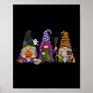Halloween Gnomes Cute Autumn Pumpkin Fall Holiday Poster