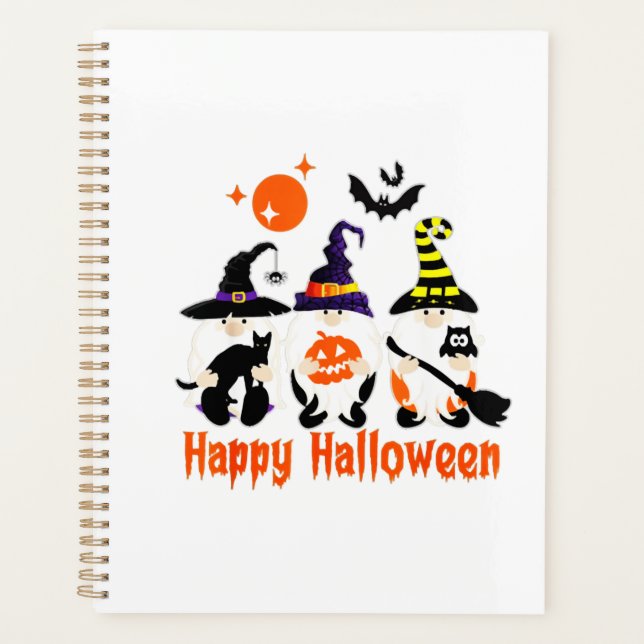 Halloween Gnomes Cute Autumn Pumpkin Fall Planner (Front)