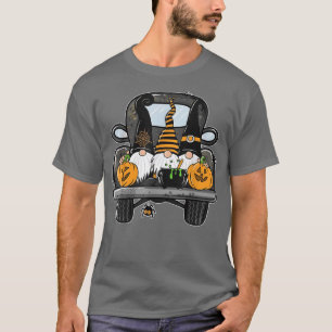 Halloween Gnomes Cute Autumn Pumpkin Truck Fall Fu T-Shirt