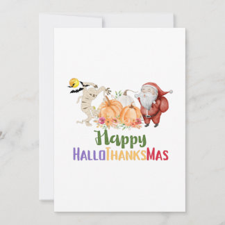 Halloween Gnomes Happy HalloThanksMas Thanksgiving Invitation