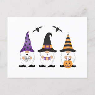 Halloween Gnomes Purple Orange Postcard