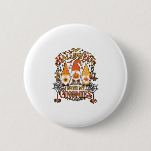 Halloween Gnomies Pumpkin Spider Web Bats_1 2 Inch Round Button
