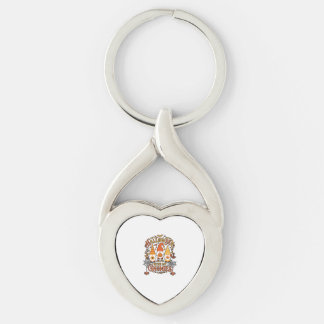 Halloween Gnomies Pumpkin Spider Web Bats_1 Keychain