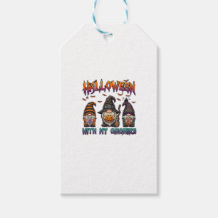 Halloween Gnomies Three Gnomes Witch Hat Pumpkin_1 Gift Tags