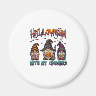 Halloween Gnomies Three Gnomes Witch Hat Pumpkin_1 Magnet