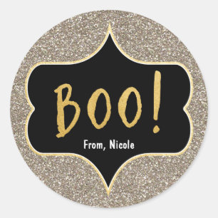 Halloween Gold BOO Golden Glitter Chic Sticker