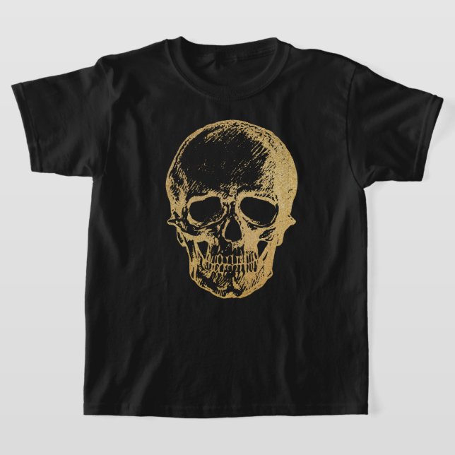 Halloween Gold Skull | T-shirt | Kids (Laydown)