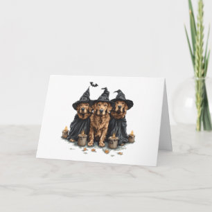 Halloween Golden Retriever Dogs Jack O Lantern Card