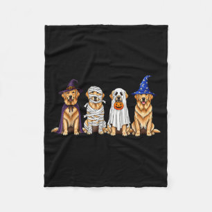 Halloween Golden Retriever Ghost Soky Dog Lovers D Fleece Blanket