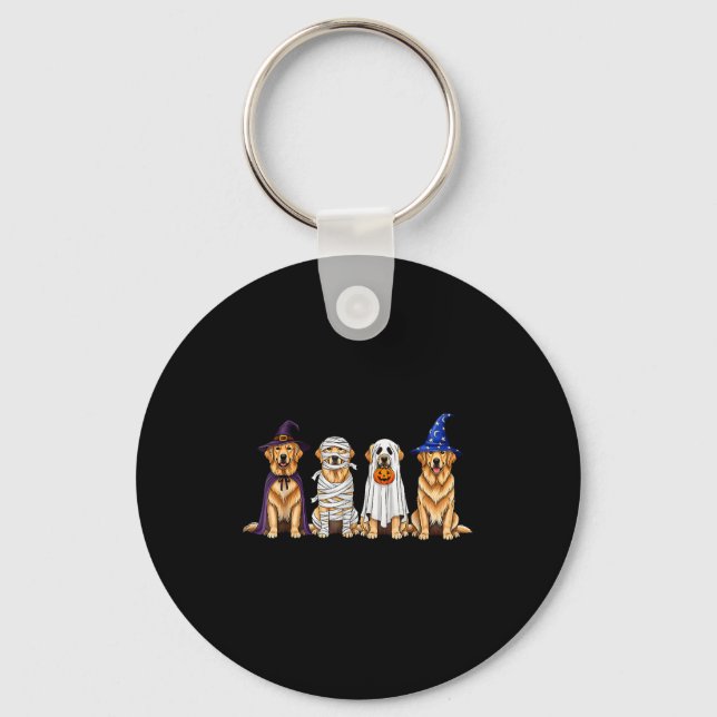 Halloween Golden Retriever Ghost Soky Dog Lovers D Keychain (Front)