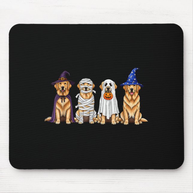 Halloween Golden Retriever Ghost Soky Dog Lovers D Mouse Pad (Front)