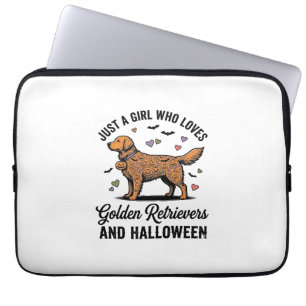 Halloween Golden Retriever Girl Dog Mom Vintage Ar Laptop Sleeve