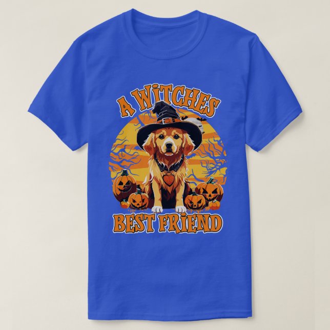 halloween golden retriever T-Shirt (Design Front)
