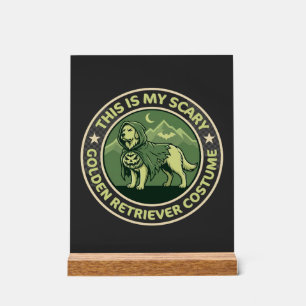 Halloween Golden Retriever This is my Scary_1 Acrylic Sign