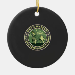 Halloween Golden Retriever This is my Scary_1 Ceramic Ornament