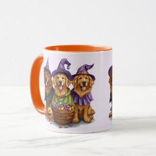 Halloween Golden Retriever Witch Dogs Mug
