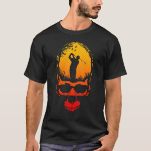 Halloween Golf Gothic Golfer Dad Skeleton Skull Su T-Shirt