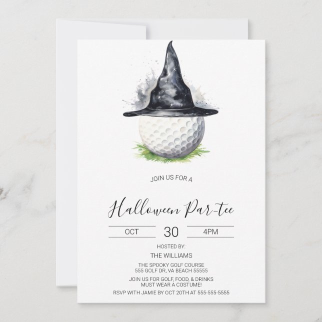 Halloween Golf Invitation, Halloween Par-tee Invitation (Front)