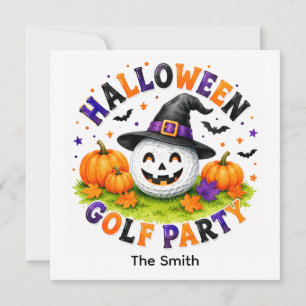 Halloween Golf Party Witch Hat Golf Ball  Invitation