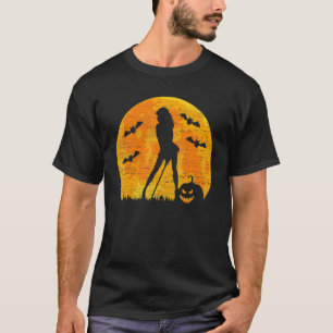 Halloween Golf Sport Bats Full Moon Pumpkin Vintag T-Shirt
