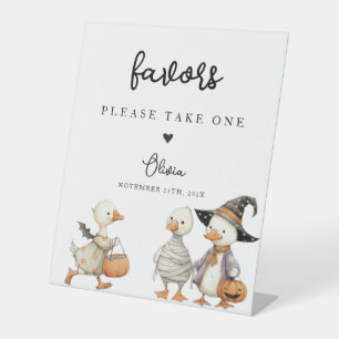 Halloween Goose Favors Sign personalized