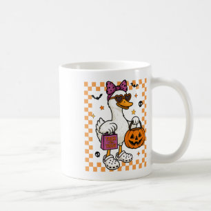 Halloween Goose Ghost Bow Coquette Trick Or Treat  Coffee Mug