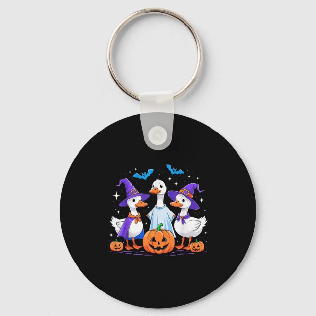 Halloween Goose Ghost Pumpkin Witch Costume Soky F Keychain (Front)