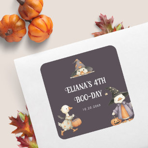 Halloween Goose Grey Kids Birthday Costume Party  Square Sticker