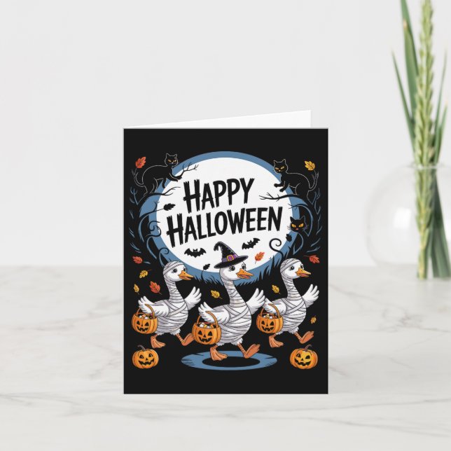 Halloween Goose Happy Halooween Goose  Card (Front)