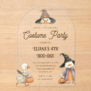 Halloween Goose Kids Birthday Costume Party Acrylic Invitations