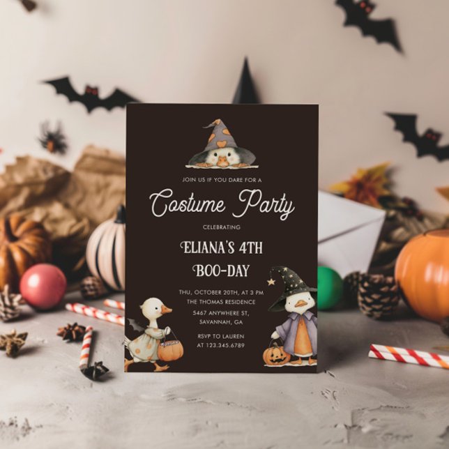 Halloween Goose Kids Birthday Costume Party  Invitation (Creator Uploaded)