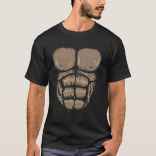 Halloween Gorilla Chest Costume Cute Monkey Muscle T-Shirt